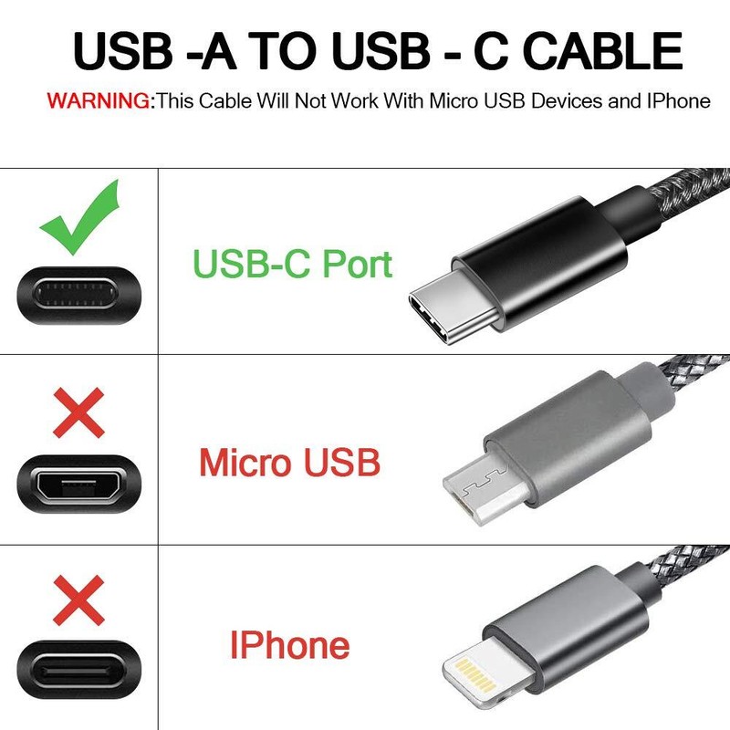 USB-C Cable 6ft Long Charger Cord Power Wire Fast Charge Type-C for Cell Phones gallery