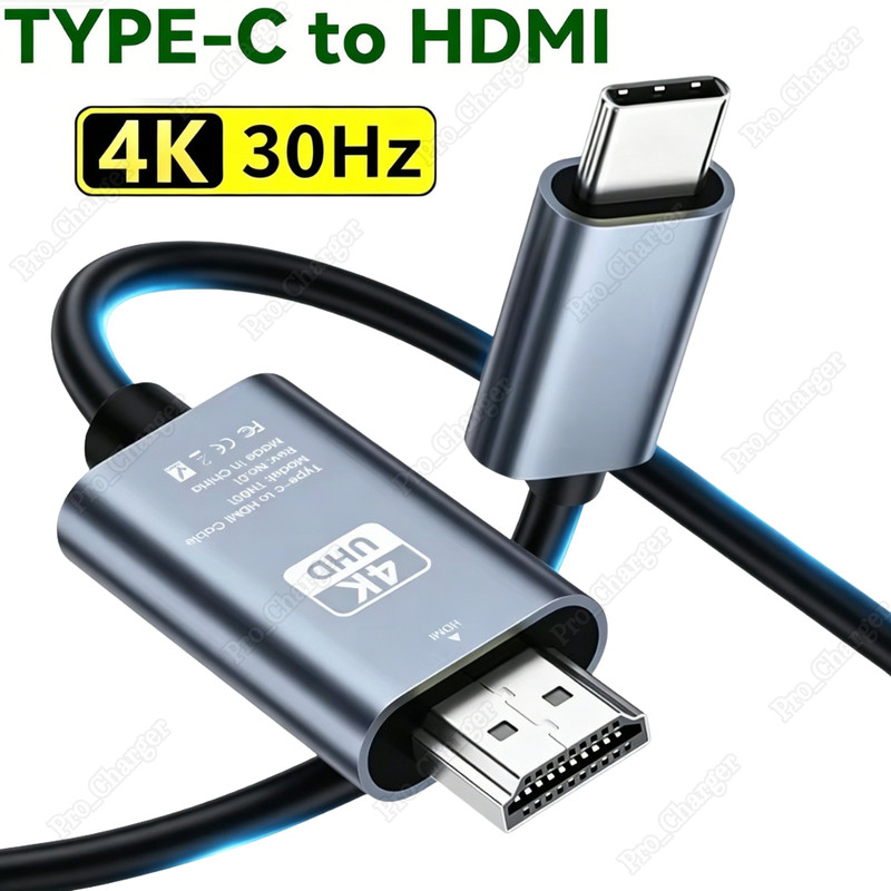 For iPhone 17 16 15 iPad Android USB C Type C to HDMI Cable HDTV Converter Cord