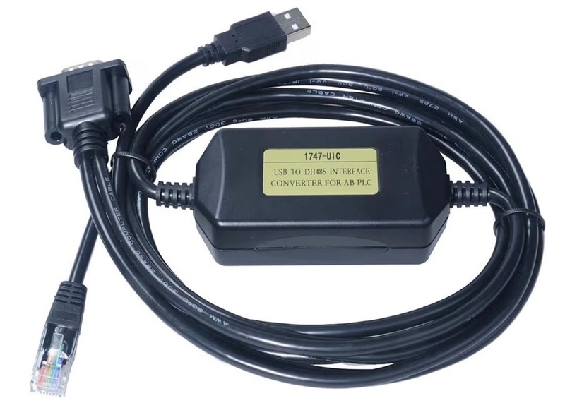 PLC Programming Cable Compatible with AB 1747 UIC, USB To DH485 RS485 RS232 Inte