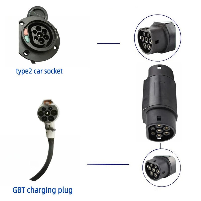 1Pc Standard EV Charger Converter Adapter 16A 32A for EVSE Charging GBT to Type2 gallery