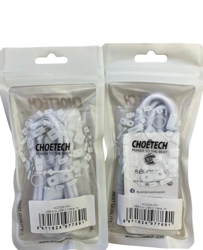(2 Pk) Choetech Type-C Fast Charging Cable (3.3 f) Compatible w/ Type C devices