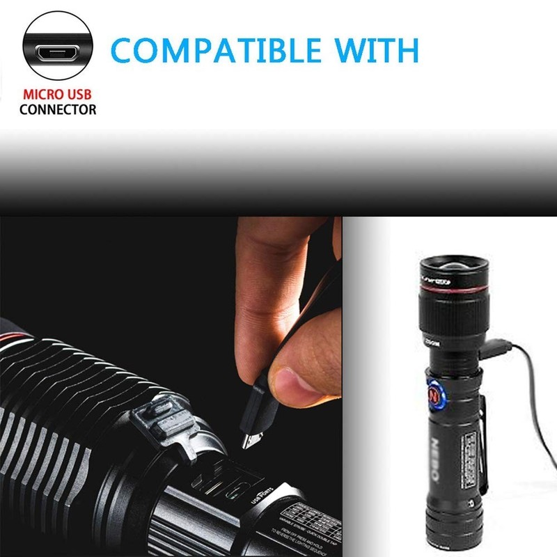 Micro USB Charging Cable Compatible with NEBO WorkBrite GrabRedline 6K SLYDE ... gallery