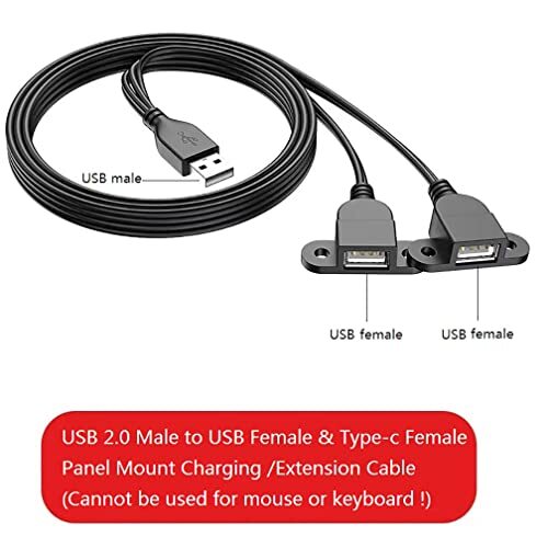 Usb Charging Extension Cable Male To Dual Female Usb 2.0 Charging Port 1 To 2 Pa gallery