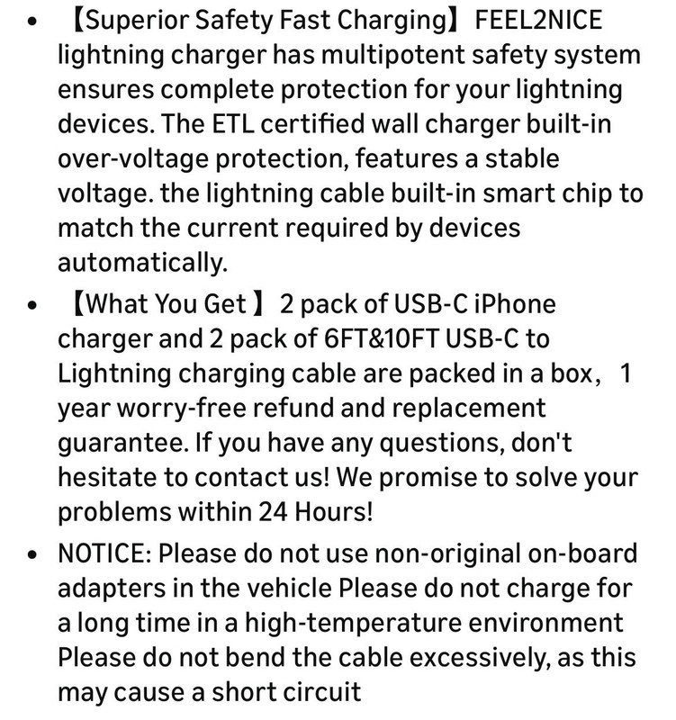 Feels2Nice USB-C Quick Cables & Block Chargers 2Pk For iPhone 14 & Below New Box gallery