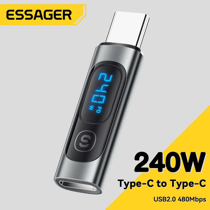 2PCS USB C 3.0 OTG Adapter Type C To Type C PD 240W Digital Display For Macbook gallery