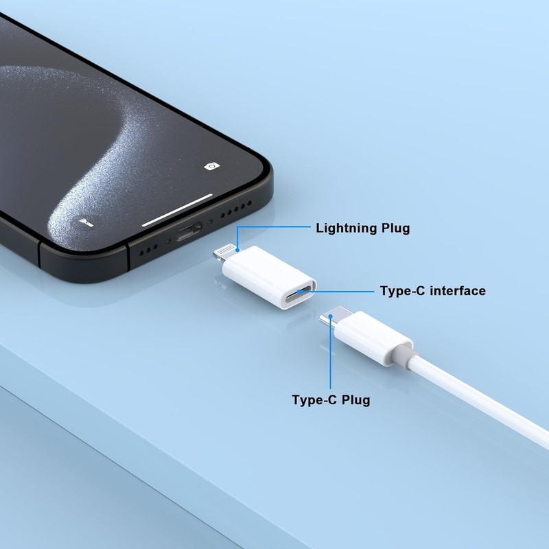 2Pack Lightning Male to USB C Female Charging Adapter,[MFi Certified] Type C Cha gallery