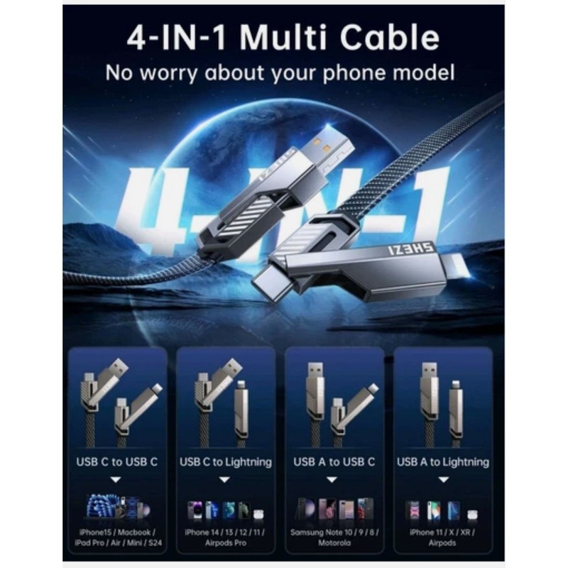NEW - Cable USB-C Micro USB Multi Charging Cable Organizer gallery