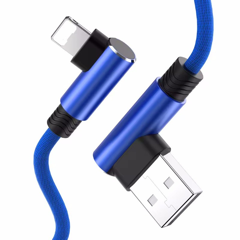 3X 90 Degree Right Angle Fast Charger Cable For iPhone 14 13 12 11 Charging Cord