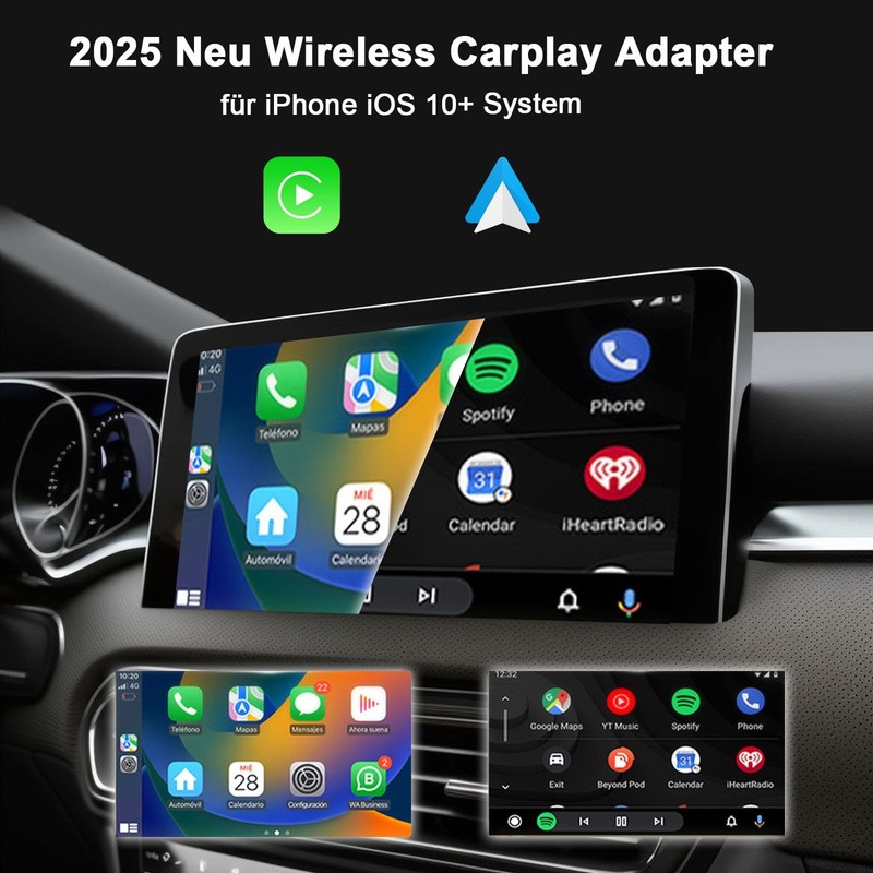 2-in-1 Wireless Carplay Adapter with Wired Carplay (USB to ), Metal Design Mi... gallery