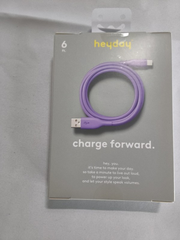 New Heyday 6ft USB-A to USB-C Cable Soft Touch-Purple. A11 gallery