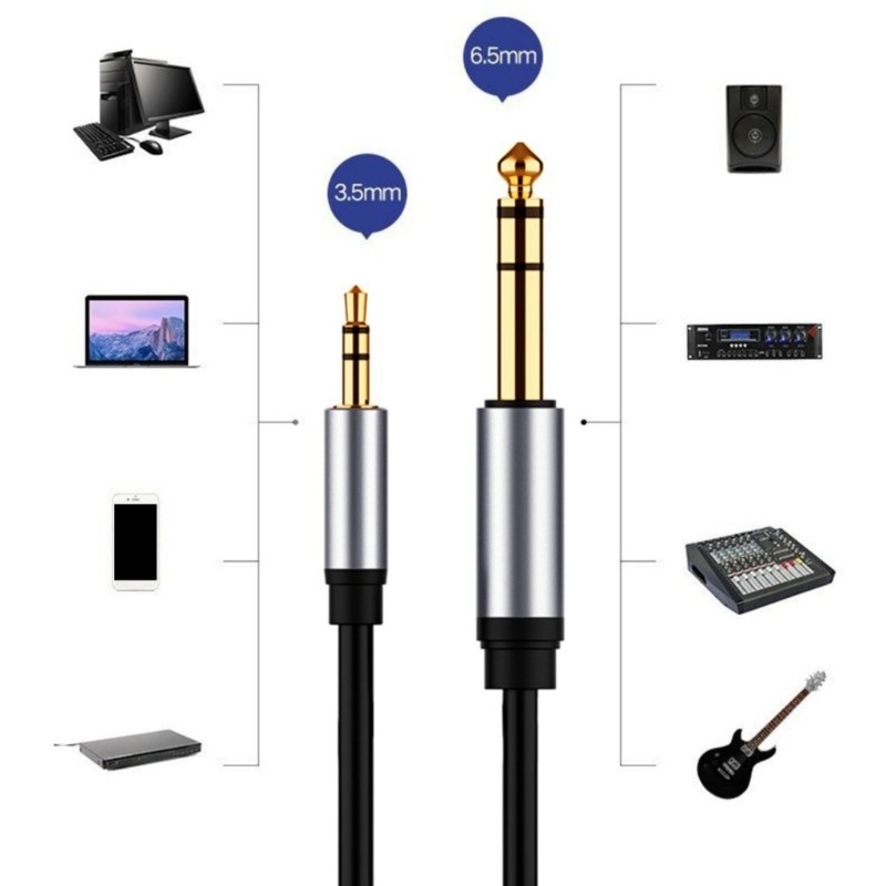 Flexible 3.5mm to 6.35mm Audios Cord for Tablet Recording Equipment Cord gallery