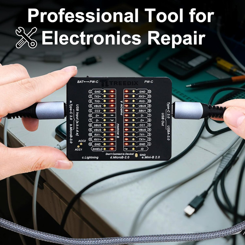 USB Cable Tester USB Cable Checker Data Wire Fast Detection for Type-C, USB-A 3. gallery