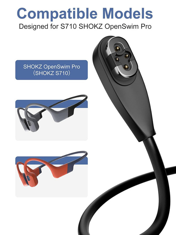 2 Pack USB to Shokz S710 Cable Compatible with Shokz Openswim Pro S710 Bone Cond gallery