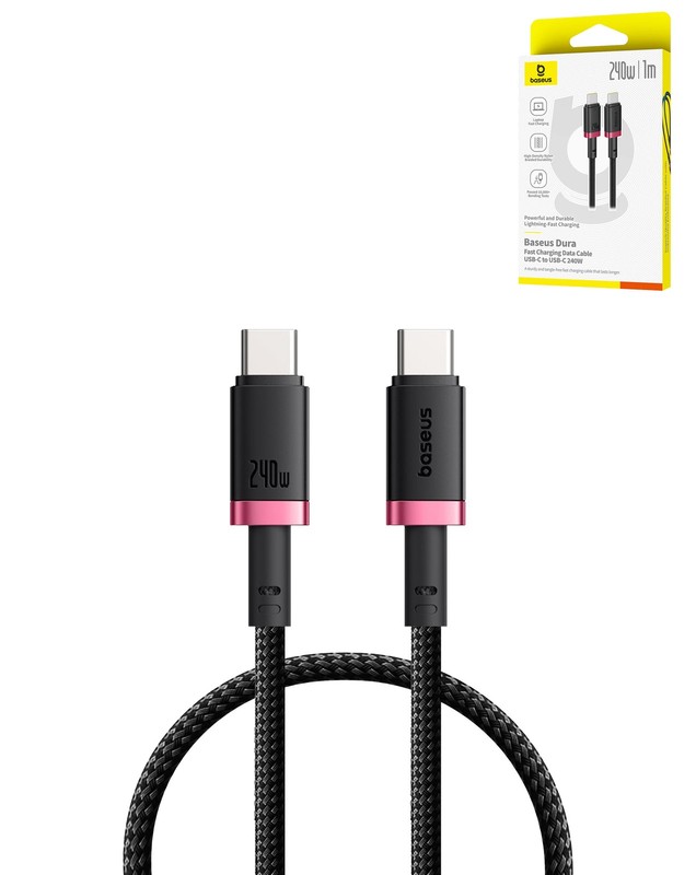 BASEUS DuraFast Charging Data Cable USB C-C (3ft) (240W)