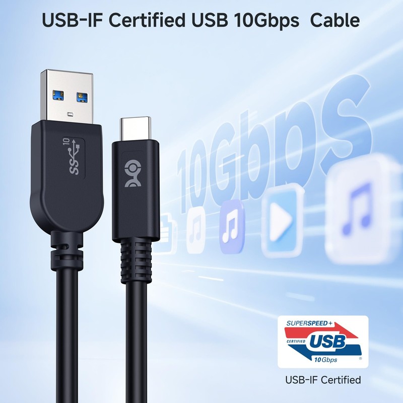 Cable Matters USB-IF Certified 10Gbps Gen 2 USBA to USB C Cable - 3.3 ft, USB... gallery