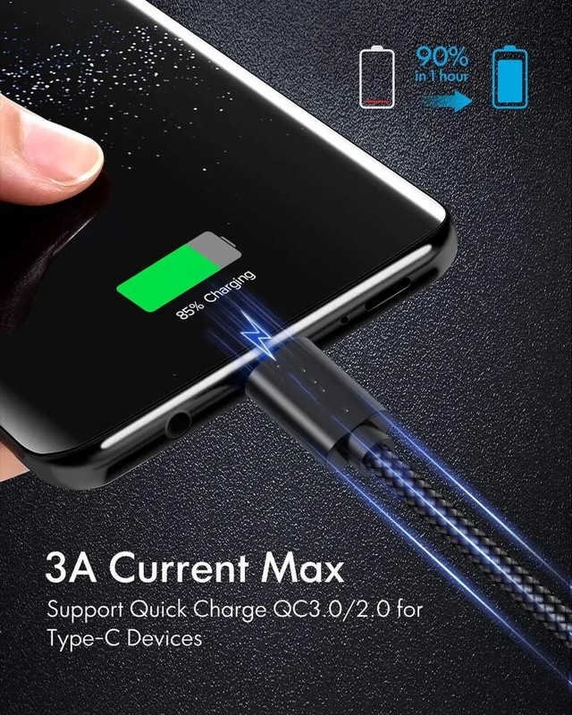 1/3 Pack 1/3/6/10Ft USB to Type-C Cable Fast Charger Charging Data Sync Cord LOT gallery