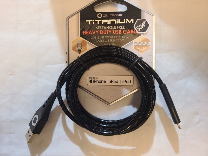 Titanium 6ft USB TO “C” Phone Heavy Charging Cable Black