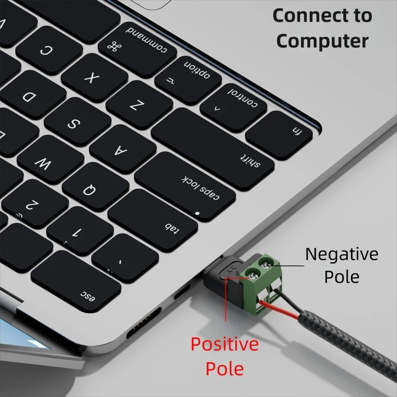 USB Type C Solderless Connector Screw Terminal Adapter Male to 2 Pin 10PCS gallery
