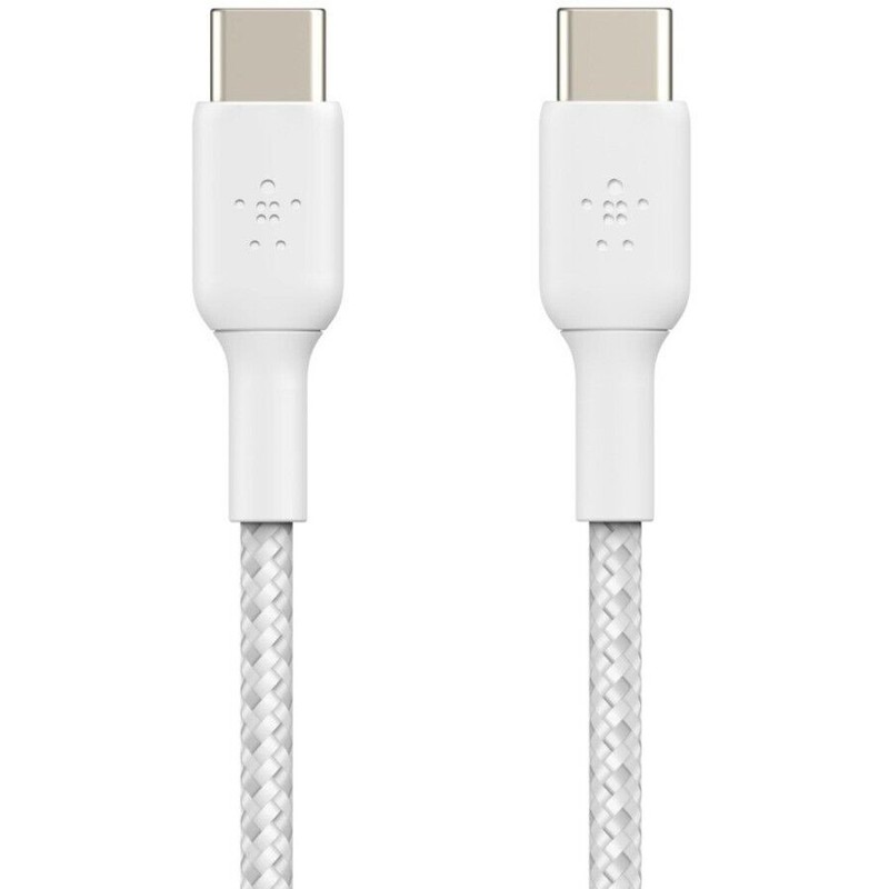 Belkin CAB004bt1MWH 3.3 Ft USB-C to USB-C Braided Cable for Power & Data White gallery