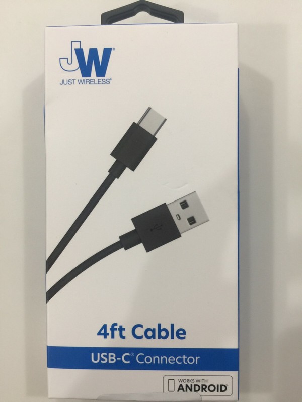 Just Wireless 4 Feet Charge Sync USB-C Charging Cable – Black NEW