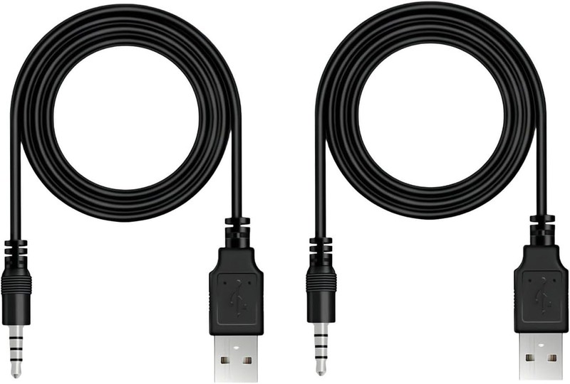 USB to 3.5mm Male AUX Audio Cable 2-Pack for Car Stereo and Music Devices gallery
