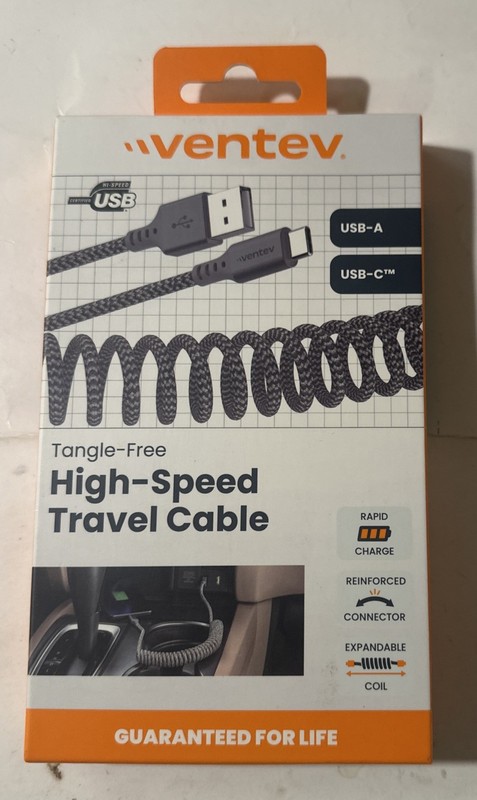 Ventev Chargesync Helix Coiled Cable 14″ (Expandable) USB A to USB C