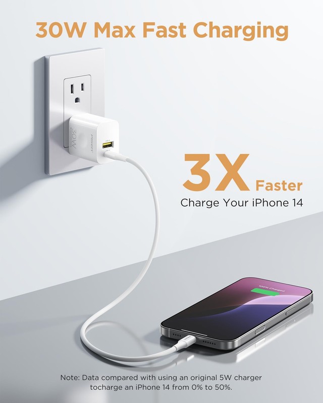30W USB C Charger - PD QC 3.0 Dual Port Charging Block, 30 Watt USB C Charger... gallery