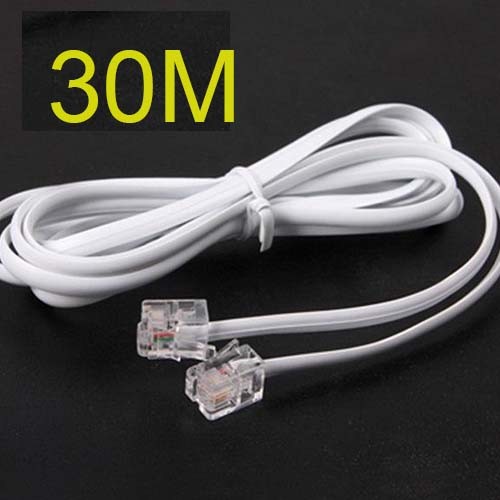 High Speed 30m 90ft RJ11 Telephone Phone ADSL Modem Line Cord Cable