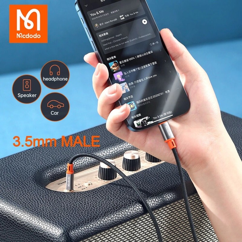 Mcdodo Audio Cable For iPhone to 3.5mm Male For iPhone 13 12 11 X HiFi Speaker gallery