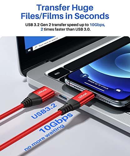 Cable de carga USB C a USB A de 3 pies para Galaxy Nintendo Switch