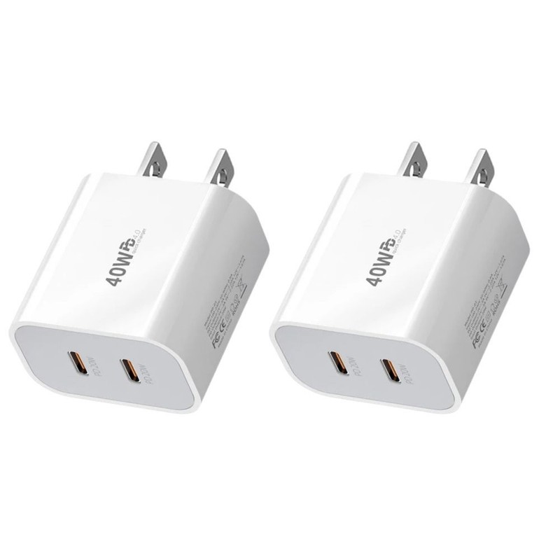 40W Fast Charger Block Type C to USB-C Cable For iPhone 15 16 17 Pro Max Samsung