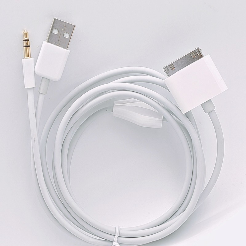 30pin Dock To 3.5mm Car AUX Audio USB charger Cable For iPhone 3G 4G iPod Touch gallery