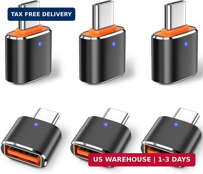 6 Pack USB C to USB Adapter, USB C Male to USB 3.0 Female OTG Adapter for iPhone