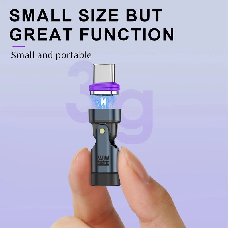 Fast Charging Type C Converter Uslion 240w Magnetic USB C Adapter 180° Rotation gallery
