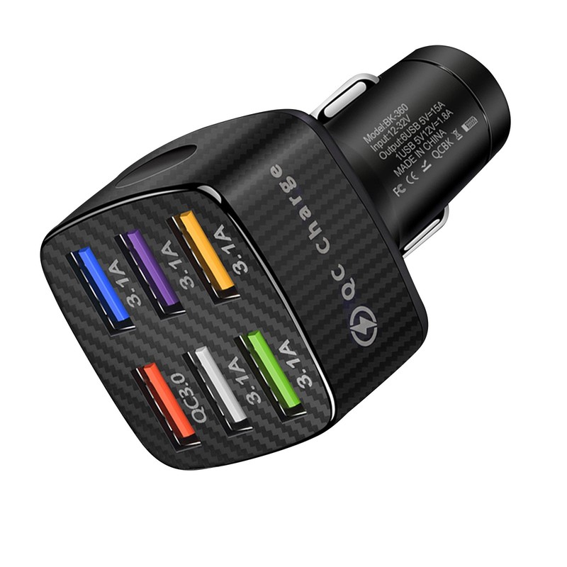6 USB 15A QC3.0 LED Car Charger Cigarette Lighter Super Fast Charging Adapter g gallery