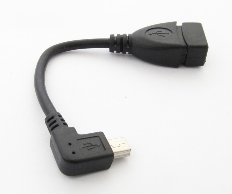10x Right Angle 90D Host OTG Adapter Cable Mini 5pin USB male to USB 2.0 Female gallery