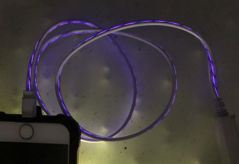 EL-FLOW VISIBLE LIGHT-UP SMART led USB charger cable for iPhone X 8 7 5s 6 plus gallery