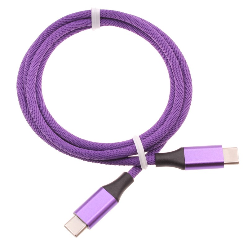 For TCL 60/60R/SE/NxtPaper – Purple 3ft PD Cable Type-C to USB-C Fast Charger