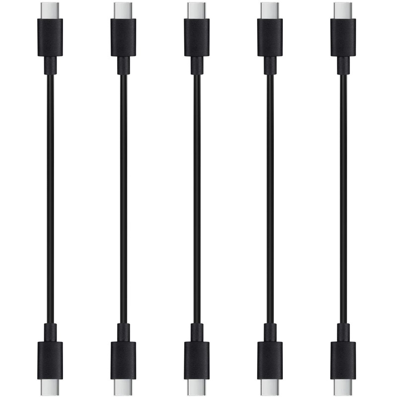 5-Pack 12-Inch USB-C to USB-C Cables – 60W Fast Charging, Short USBC Cords fo…