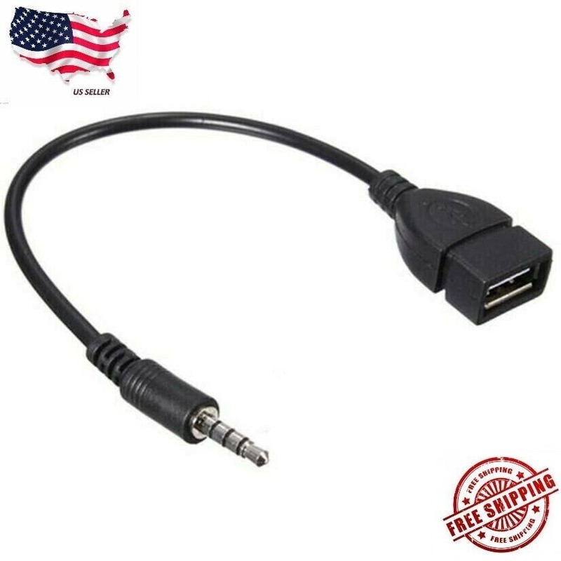 3.5mm Male Audio AUX Jack to USB 2.0 Type A Female OTG Converter Adapter Cable