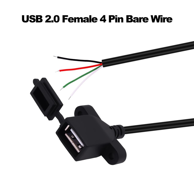 USB Female 4Pin Pigtail Cable USB 2.0 Bare Wire Open End Power Data Cable Cor... gallery