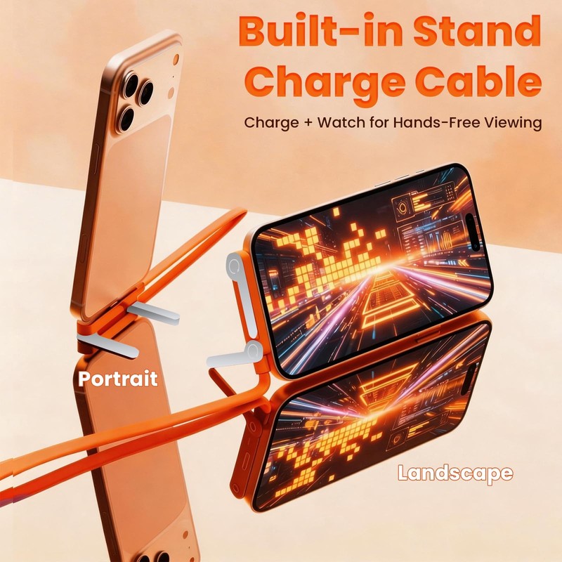 Charger 240w Stand Data Cable Flat with Invisible Sideways Holder Right Angle... gallery