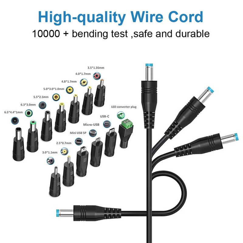 5V Universal DC Power Cable USB to DC Charging Cord 5.5x2.1mm with 13Pcs Adapter gallery