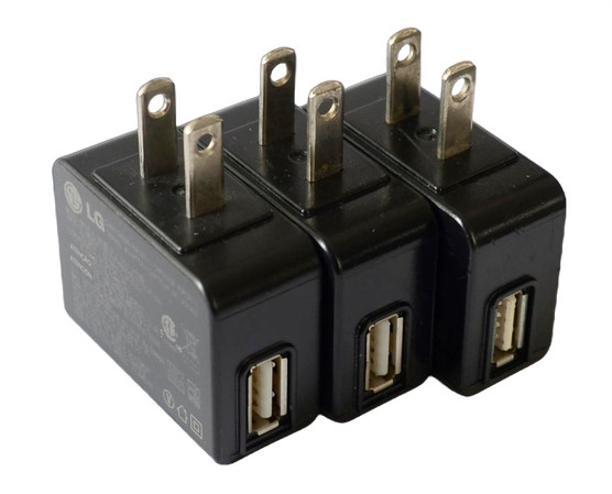 LOT of 3 OEM LG TRAVEL ADAPTER USB WALL CHARGER STA-U17WD 5.1V 0.7A