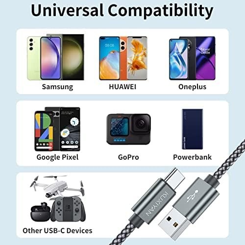 USB Type C Cable (2-Pack 3FT)USB C Charger Cable Car Carplay Cable Nylon Braided gallery