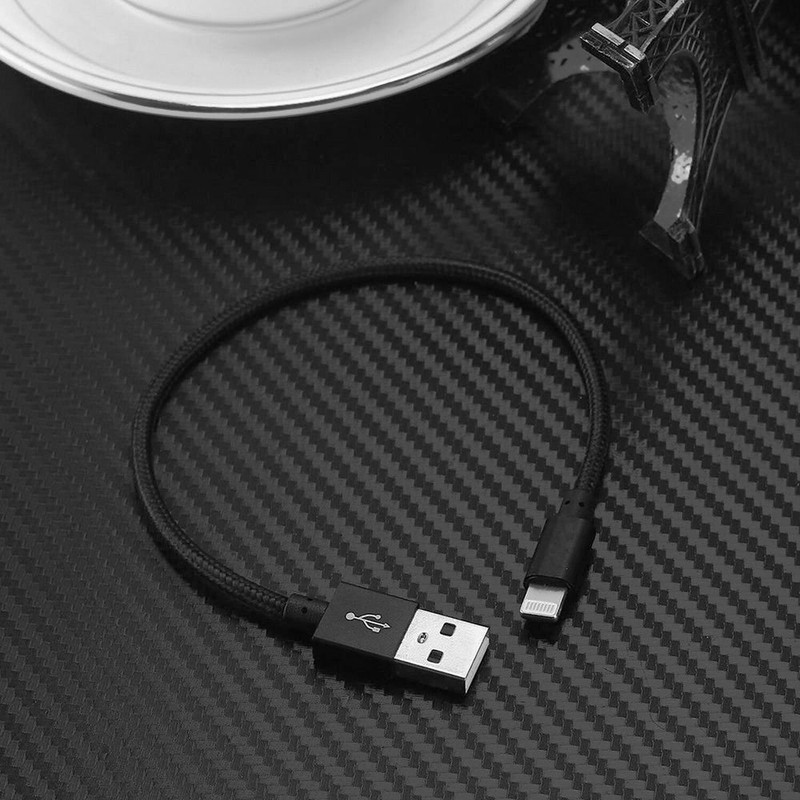 Short Micro USB Cable 8 Inches Short Nylon Braided High-Speed USB to Micro US... gallery