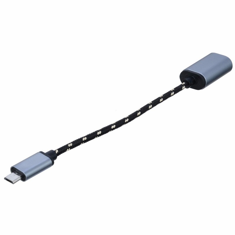 Nylon Braided Aluminum Alloy Micro USB Male to USB Female OTG Adapter Cable Cord gallery