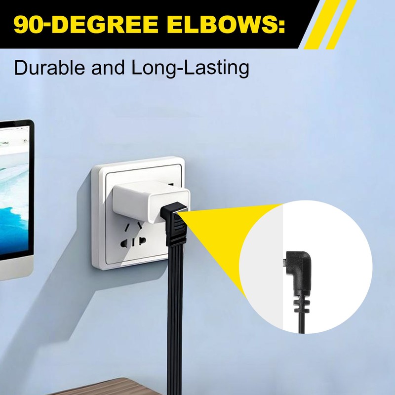 2 Pcs Flat USB-C Extension Cable 3.9 Inch 90 Degree Male to Female Adapter gallery