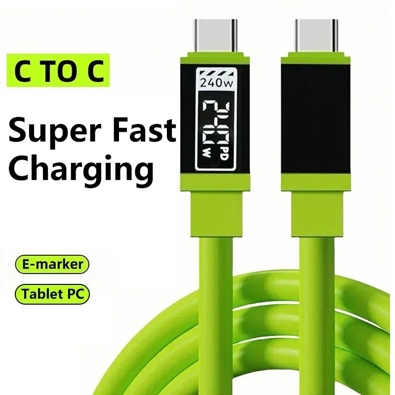 240W PD Type C to C Super Fast Charging Cable USB C Cord Xiaomi iPhone Samsung