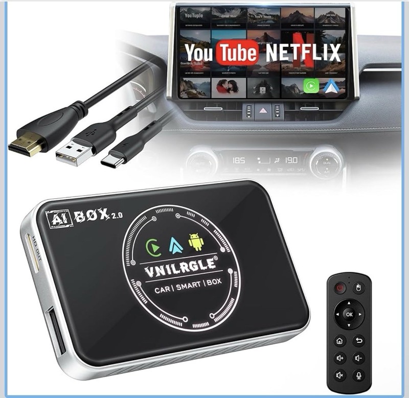 Ai Box 2.0 4-in-1 Wireless CarPlay Adapter Android Auto Wireless Adapter Stream